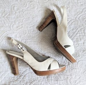 Off-White Peep Toe Pumps